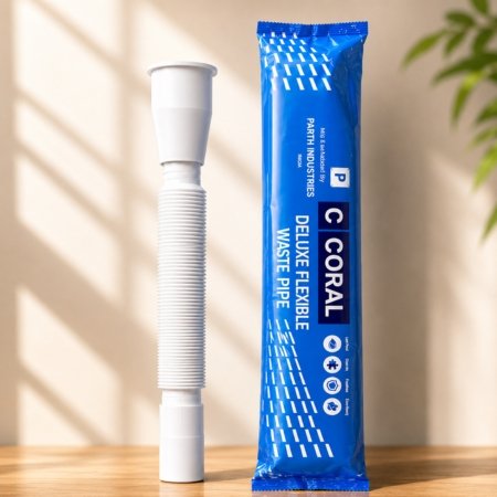 Collapsible Waste Pipe Medium - Coral